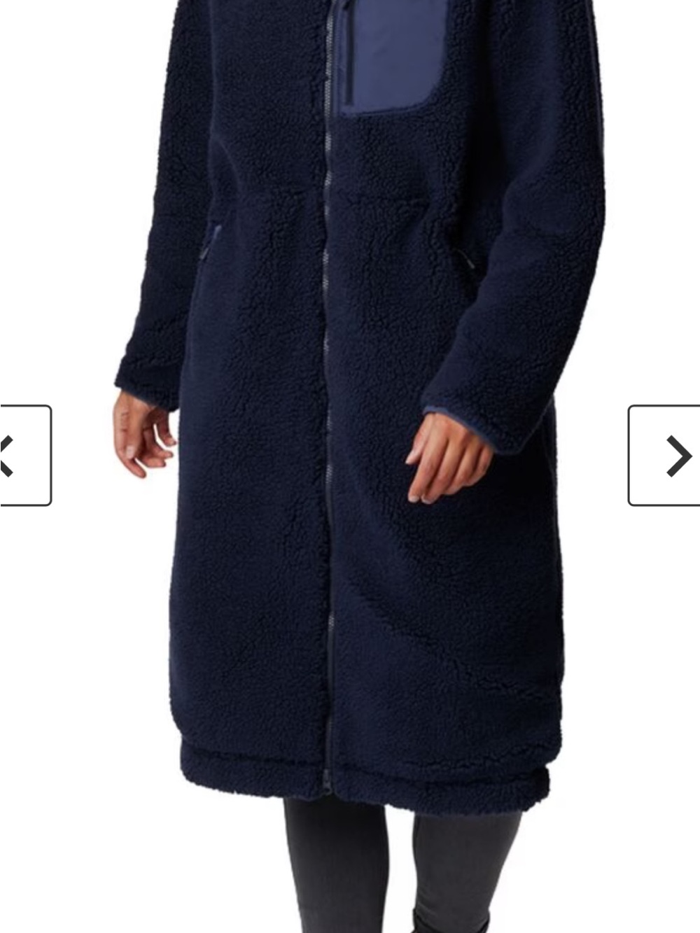 Columbia Navy Long Sherpa Teddy Coat